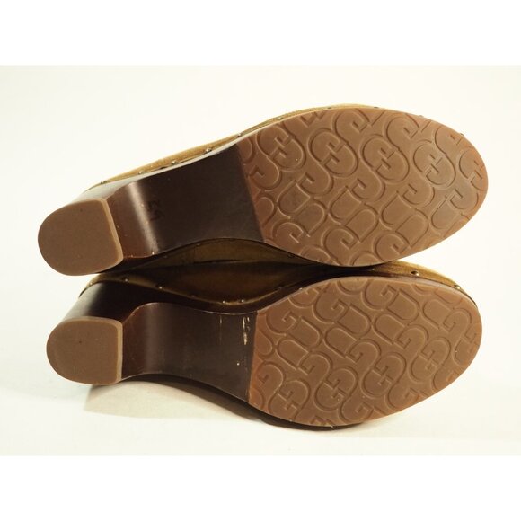 Ugg Amoret Leather Suede Sheepskin Lined Chunky Heel Boots, Size 8 (US) - Picture 7 of 8